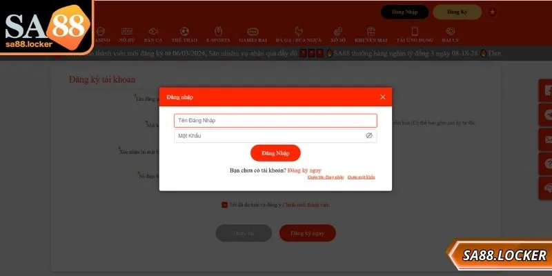 Quy trình thực hiện đăng nhập SA88 không quá khó